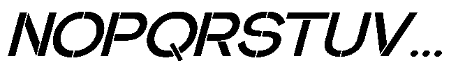 Glagent Stencil Bold Expanded Slanted Font UPPERCASE