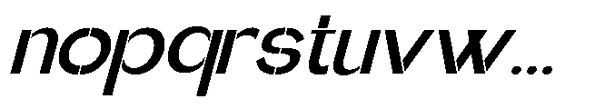 Glagent Stencil Bold Expanded Slanted Font LOWERCASE