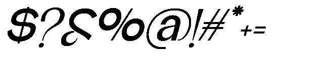 Glagent Stencil Bold Slanted Font OTHER CHARS