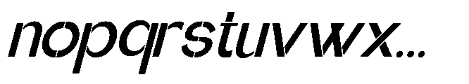 Glagent Stencil Bold Slanted Font LOWERCASE