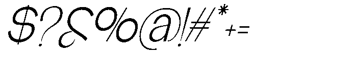 Glagent Stencil Condensed Slanted Font OTHER CHARS
