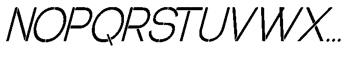 Glagent Stencil Condensed Slanted Font UPPERCASE