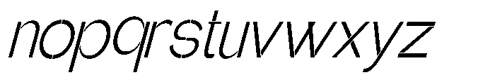 Glagent Stencil Condensed Slanted Font LOWERCASE