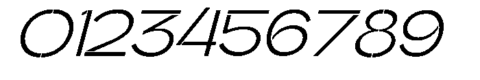 Glagent Stencil Expanded Slanted Font OTHER CHARS