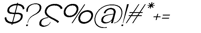 Glagent Stencil Expanded Slanted Font OTHER CHARS