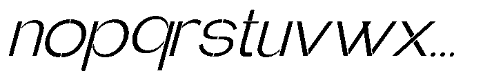 Glagent Stencil Expanded Slanted Font LOWERCASE