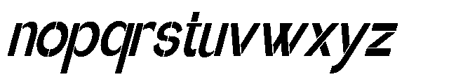 Glagent Stencil Extra Bold Extra Cond S Font LOWERCASE