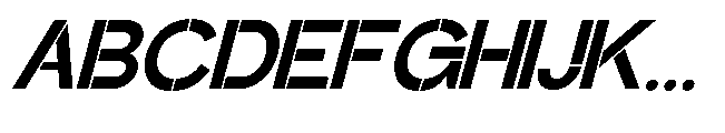 Glagent Stencil Extra Bold Slanted Font UPPERCASE