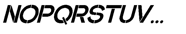 Glagent Stencil Extra Bold Slanted Font UPPERCASE