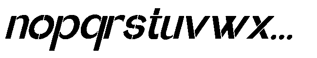 Glagent Stencil Extra Bold Slanted Font LOWERCASE