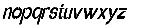 Glagent Stencil Extra Bold Ultra Cond Sl Font LOWERCASE