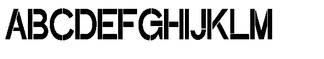 Glagent Stencil Extra Bold Ultra Cond Font UPPERCASE
