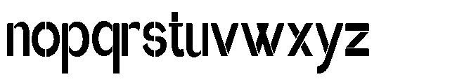 Glagent Stencil Extra Bold Ultra Cond Font LOWERCASE