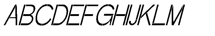 Glagent Stencil Extra Condensed Slanted Font UPPERCASE