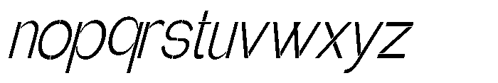 Glagent Stencil Extra Condensed Slanted Font LOWERCASE