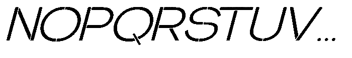 Glagent Stencil Extra Expanded Slanted Font UPPERCASE