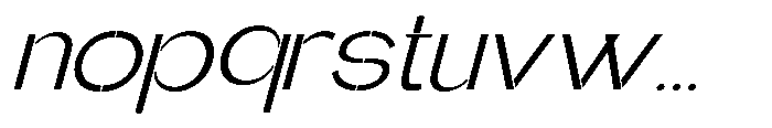Glagent Stencil Extra Expanded Slanted Font LOWERCASE