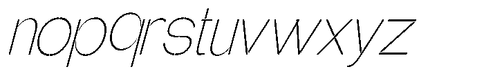 Glagent Stencil Extra Light Cond Sl Font LOWERCASE