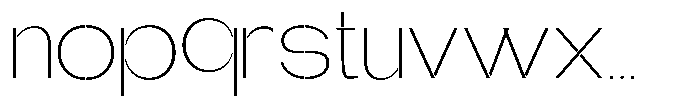 Glagent Stencil Extra Light Expanded Font LOWERCASE