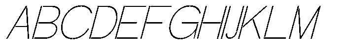 Glagent Stencil Extra Light Semi Cond Sl Font UPPERCASE