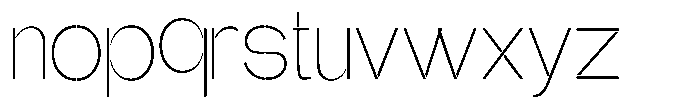 Glagent Stencil Extra Light Semi Conden Font LOWERCASE