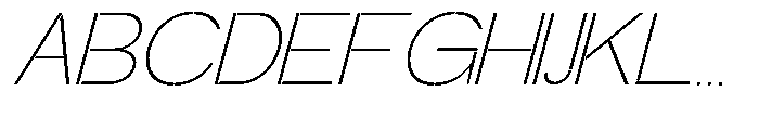 Glagent Stencil Extra Light Semi Exp Sl Font UPPERCASE