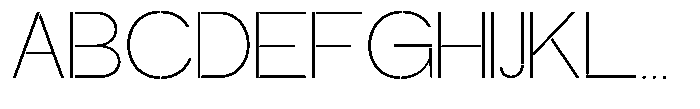 Glagent Stencil Extra Light Semi Exp Font UPPERCASE
