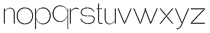 Glagent Stencil Extra Light Semi Exp Font LOWERCASE