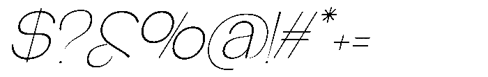 Glagent Stencil Extra Light Slanted Font OTHER CHARS