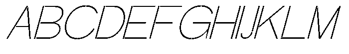 Glagent Stencil Extra Light Slanted Font UPPERCASE