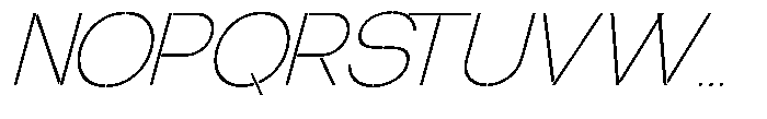 Glagent Stencil Extra Light Slanted Font UPPERCASE