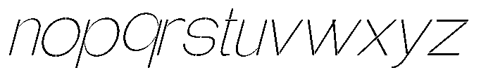 Glagent Stencil Extra Light Slanted Font LOWERCASE
