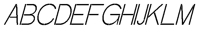 Glagent Stencil Light Condensed Slanted Font UPPERCASE