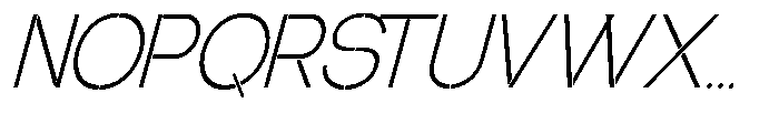 Glagent Stencil Light Condensed Slanted Font UPPERCASE