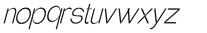 Glagent Stencil Light Condensed Slanted Font LOWERCASE