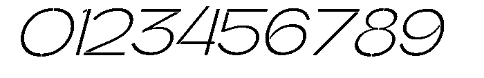 Glagent Stencil Light Expanded Slanted Font OTHER CHARS