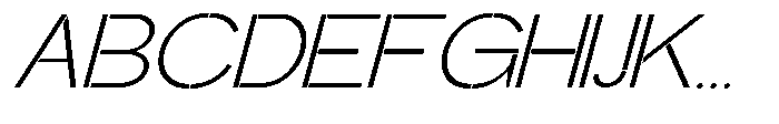 Glagent Stencil Light Expanded Slanted Font UPPERCASE