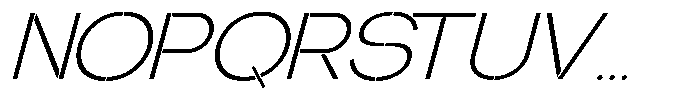Glagent Stencil Light Expanded Slanted Font UPPERCASE