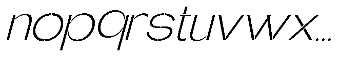 Glagent Stencil Light Expanded Slanted Font LOWERCASE