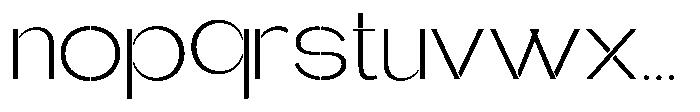 Glagent Stencil Light Extra Expanded Font LOWERCASE