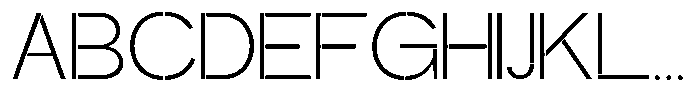 Glagent Stencil Light Semi Expanded Font UPPERCASE