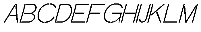 Glagent Stencil Light Slanted Font UPPERCASE