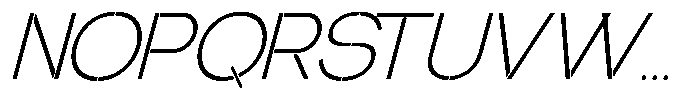 Glagent Stencil Light Slanted Font UPPERCASE