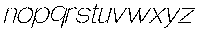 Glagent Stencil Light Slanted Font LOWERCASE
