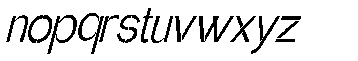 Glagent Stencil Medium Extra Cond Sl Font LOWERCASE