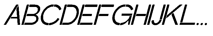 Glagent Stencil Medium Slanted Font UPPERCASE