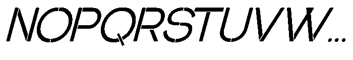 Glagent Stencil Medium Slanted Font UPPERCASE