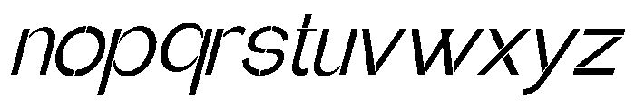 Glagent Stencil Medium Slanted Font LOWERCASE