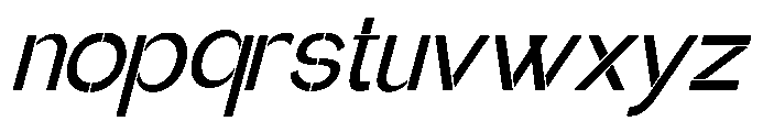 Glagent Stencil Semi Bold Slanted Font LOWERCASE