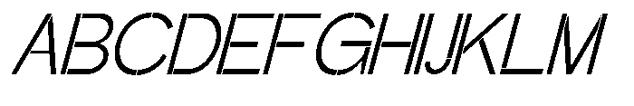 Glagent Stencil Semi Condensed Slanted Font UPPERCASE